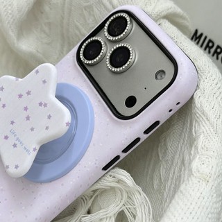 Họa tiết ngôi sao sọc màu tím với vỏ bảo vệ chân đế ngôi sao cho iPhone 11 12promax 13pro15pro 15promax 14 14promax 14pro 16 pro max 16 plus 17promax ốp lưng hai trong một