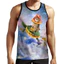Cat Turtle Pizza 3D Tank Top Unisex, Áo thun không tay thoáng khí mềm mại ngộ nghĩnh, Áo Vest đi biển Hawaii Y2K