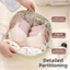 Nâng cấp Túi sắp xếp đồ lót phân vùng 180 độ Thiết kế vỏ mở toàn bộ nội thất rộng rãi Túi dây kéo di động