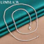 URMYLADY Bạc 925 Đơn Giản 3 Mm Dây Xích 16-30 Inch Vòng Cổ Dành Cho Nam Nữ Thời Trang Tiệc Cưới Trang Sức