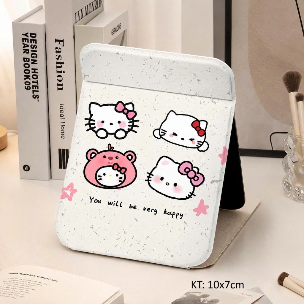Gương soi trang điểm mini để bàn bỏ túi gấp gọn Hello Kitty mẫu mới nhất MUN STORE GUONGKI2S