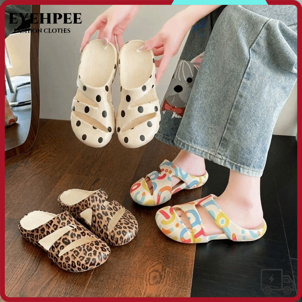 EYEHPEE 1 Đôi Dép Nữ, Đế Chống Trơn Trượt Thiết Kế Mũi Đóng EVA Trượt, Phong Cách Thường Ngày Đệm Nhẹ Một Mảnh Chất Liệu EVA Đúc Dép Nhà Sử Dụng Phòng Tắm