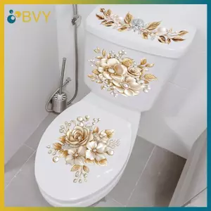 BVY Ngọc Trai Vàng Sang Trọng Hoa Nhà Vệ Sinh Stier Chống Thấm Nước Tự Dính Trang Trí Phòng Tắm Stier Tường Stiers Trang Trí Nhà Cửa Stiers.