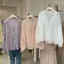 Áo sơ mi vải lanh Cotton cổ chữ v giảm tuổi cho nữ Áo sơ mi dài tay mùa xuân hè khí chất chống nắng hàng đầu mỏng