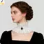 < YEI > Victoria Jabot Ren Ruffle Cổ Gothic Ne Trang Sức Choker Trắng Choker Cho Ảnh Theo Chủ Đề Vintage Chụp Mới
