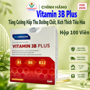 Vitamin 3B Plus Meracine Hỗ Trợ Tăng Cường Hấp Thu Dưỡng Chất, Kích Thích Tiêu Hóa - Hộp 100 Viên