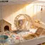 Bánh xe chạy bộ LAKAM Hamster, Bánh xe tập thể dục trong suốt dễ tháo rời​, Đồ chơi tập thể dục mở rộng bằng nhựa im lặng, Phụ kiện thú cưng