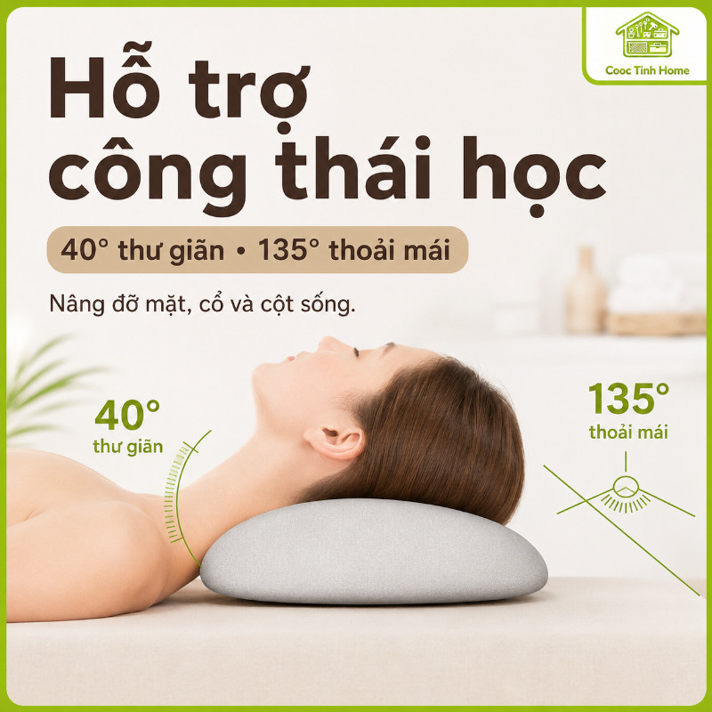 Gối Massage Úp Mặt Cao Su Non Cao Cấp, Thiết Kế Công Thái Học Thoáng Khí, Hỗ Trợ Massage Mặt & Cổ Cho Spa Và Gia Đình