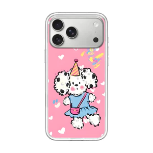 Ốp điện thoại cứng hình chú chó con màu hồng từ tính cho iPhone 17 Pro Max 16 Pro 15 14 Vỏ bảo vệ mờ mờ mờ mờ