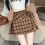 Váy chống chói kẻ sọc cổ điển Thiết kế phong cách Hàn Quốc Váy Streamer Váy chữ A lưng cao