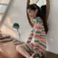 Áo Cardigan cầu vồng mùa hè cho bé gái (100-130) + Váy đeo chéo Bộ đồ vừa vặn