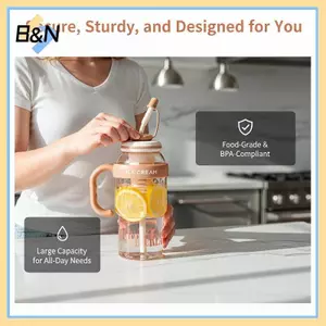 Bình Nước Dung Tích Lớn B & N 1300ML Chai Nhựa Chống Rò Rỉ Có Tay Cầm Cho Trường Du Lịch Thể Thao Ngoài Trời.