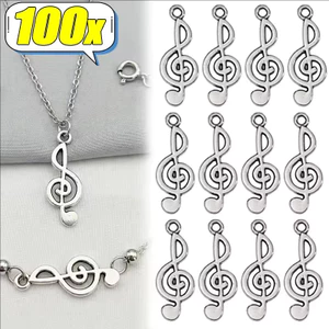 20 / 60 / 100 Chiếc - Biểu Tượng Âm Nhạc Hình Mặt Dây Quyến Rũ Mặt Dây Bạc Cho DIY Trang Sức Làm Phát Hiện Phụ Kiện