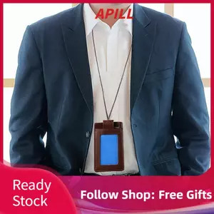 Apill Famus RFID Chặn Id Huy hiệu Chủ thẻ Ví da bò Phần cứng May Dây đeo có thể tháo rời Cụ thể (02)