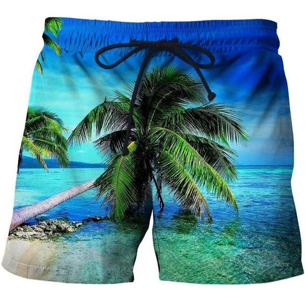 Quần short đi biển thông thường in hoa 3D Unisex mùa hè khô nhanh thoáng khí