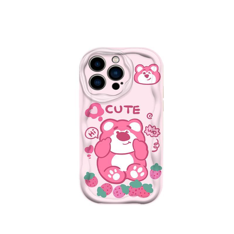 Thích Hợp Cho iPhone 17 16 15 14 13 12 11 Pro Max Plus 17 AIR 3D Wave Mềm TPU Lotso Gấu Nữ Vỏ Điện Thoại Chống Sốc
