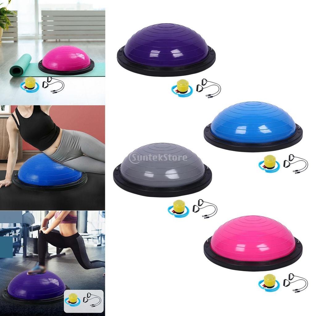 Bóng thăng bằng bán nguyệt, dụng cụ tập yoga & fitness tại nhà, hỗ trợ ổn định, huấn luyện viên balance ball