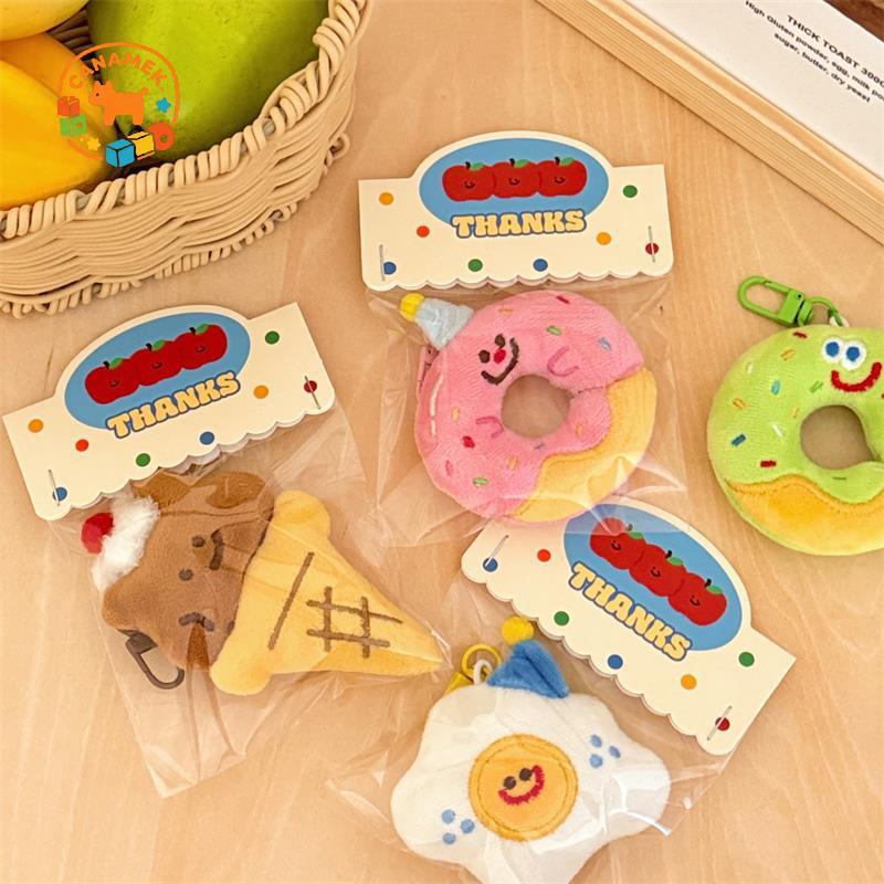 CANAMEK Sáng Tạo Dễ Thương Donut Động Vật Sang Trọng Đồ Chơi Nhồi Bông Mềm Móc Khóa Mặt Dây Chuyền Hoạt Hình Túi Charm Bapa Treo Đồ Trang Trí Móc Khóa Ô Tô Quà Tặng CSF