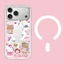 Ốp điện thoại cứng hình mèo hồng từ tính hoạt hình cho iPhone 17 Pro 16 Pro Max 15 14 Vỏ bảo vệ mờ mờ trong suốt