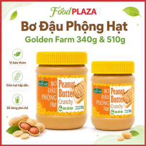 Bơ Đậu Phộng Hạt Golden Farm 340g & 510g Vị Béo Thơm, Hạt Giòn Hấp Dẫn