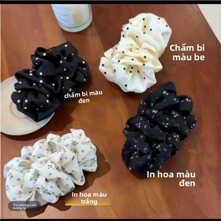 Kẹp chuối nếp gấp đẩy tóc nhiều hiệu quả - Kẹp ngang hoa chấm dễ thương nữ - Phụ kiện tóc tạo không khí dịu dàng