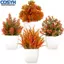 <cosyh>Fall Themed Artificial Plants Set of 4 Small Faux Plants for Desk Bathroom Decor