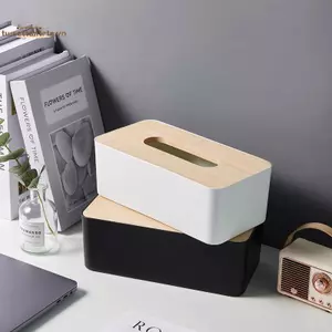 TRTR 1 Hộp đựng khăn giấy hình chữ nhật bằng tre sang trọng - Chống thấm nước, thanh lịch cho khăn giấy dùng một lần VN