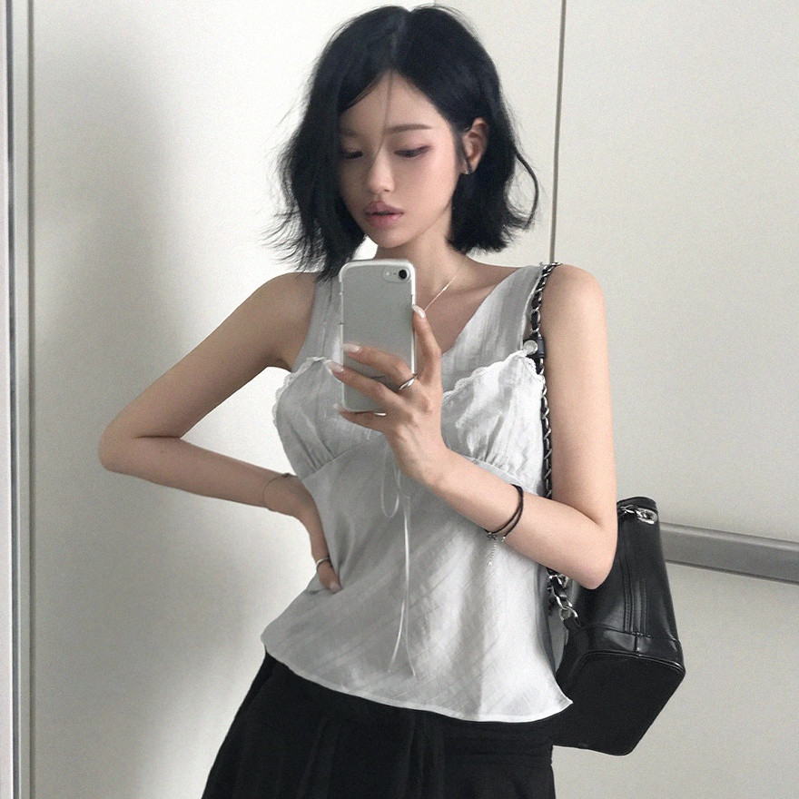 SUXI Áo sơ mi ren ren phong cách Hàn Quốc mới mùa hè dành cho nữ 260521