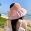 IAPPORTUNIA Mũ đi biển mùa hè, Mũ chống nắng bằng ren có thể gập lại, Mũ mùa hè hợp thời trang đầy màu sắc