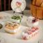 E-WOITD 10 Cái Hình Chữ Nhật Hộp Bánh Nhựa Có Nắp Bánh Mì Hộp Đựng Bánh Paaging Di Động Mousse Hộp Quà Giáng Sinh Tiệc Cưới E-WOITD