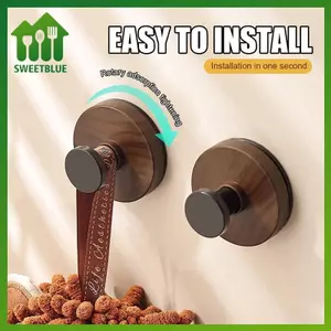 SWEET Gỗ Hút Cốc Móc Quả óc chó Chìa Khóa Trang Trí Móc Cửa Ba Quần Áo Móc Treo Khăn Tủ Ngăn Kéo Tay Cầm Treo Tường Lưu Trữ Ra n
