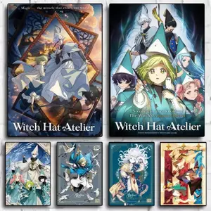 Anime Mũ Phù Thủy Studio Poster Không Khung Tranh Canvas Cho Trang Trí Tường Phòng Gia Đình