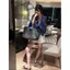 Áo sơ mi cổ chữ v dáng rộng Dopamine Klein Blue dành cho nữ Xuân Thu 2025 Phong cách mới Phong cách Pháp Mặc áo sơ mi phong cách phương Tây
