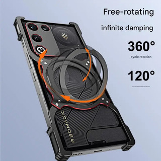 Vỏ giáp kim loại từ tính có thể tháo rời không vành cho ZTE red magic 11 Air / 10 Vỏ bảo vệ ống kính khí
