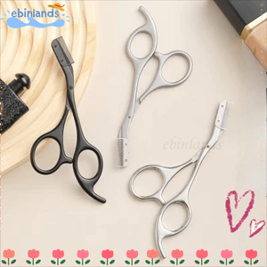 Kéo lông mày EBINLANDS, Máy định hình tất cả trong một Lược tích hợp Tông đơ lông mày, Công cụ chải lông bằng thép không gỉ kết cấu kim loại Công cụ làm đẹp