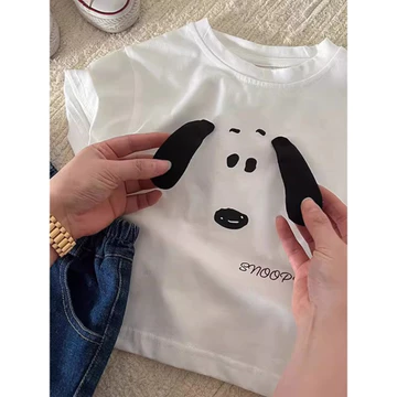 Áo thun Cotton nguyên chất cho bé gái Áo thun ngắn tay bé trai hoạt hình mùa hè Áo trẻ em Quần áo mùa hè Quần áo trẻ em nửa tay Quần áo trẻ em áo em