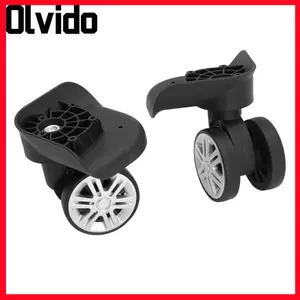 OLVIDO 1 Cặp Bánh Xe Vali, Lắp Đặt Dễ Dàng Tắt Tiếng Bánh Xe Hành Lý Xoay, Bánh Xe Dự Phòng Màu Đen Bền Đẹp Xe Đẩy Vali
