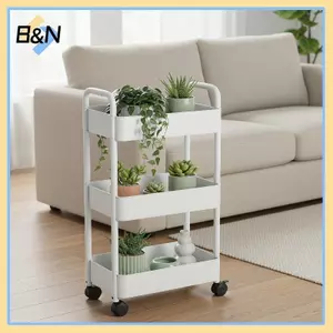 Xe đẩy lưu trữ 3 / 4 tầng di động B & N có bánh xe để tổ chức tại nhà đa năng.