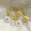 CANAMEK Dễ Thương Trứng Săn Trộm Mặt Dây Chuyền Phô Mai Ngộ nghĩnh Móc Khóa Hoạt Hình Kawaii Mô Phỏng Thực Phẩm Móc Chìa Khóa Đồ Chơi Trẻ Em Quà Tặng Khuyến Mãi CSF