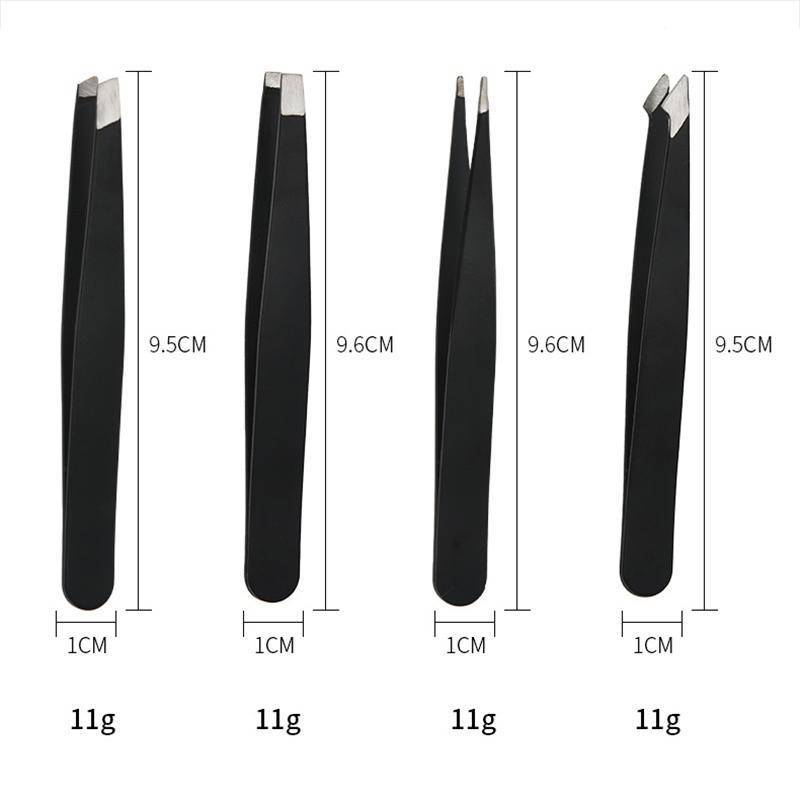 Springevenstar 4 Nhíp Góc Bộ Thép Không Gỉ Để Loại Bỏ Tóc Xám Lông Mày Râu Nhíp Làm Đẹp Springevenstar