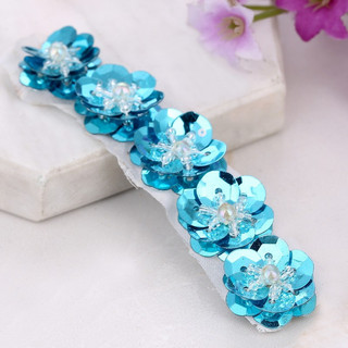 Nhỏ Hoa Đính Kim Sa Lấp Lánh Tất Cả Handmade Tự Làm Giày Hoa Miếng Dán Vải Quần Áo Kim Sa Lấp Lánh Trang Trí Hoa Phụ Kiện 5 Miếng J5PW