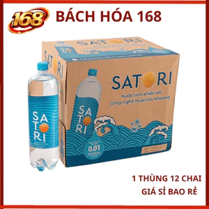 Thùng 12 Chai Nước Tinh Khiết Satori 1500ml (1.5L) - Công Nghệ Hoàn Lưu Khoáng Nhật Bản