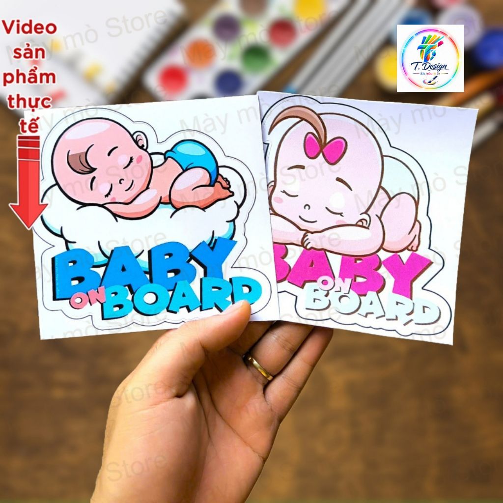 Decal "Baby In Car" Dán Xe Chống Nước Dễ Thương Cho Bé Trai/Gái - Mày Mò Store