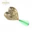 PNPIA- Vintage Ngọc Lục Bảo Xanh Giọt Nước Mặt Dây Chuyền Độc Đáo Thả Bông Tai Tuyên Bố Hình Trái Tim Bông Tai Retro Thời Trang Nữ Món Quà Trang Sức
