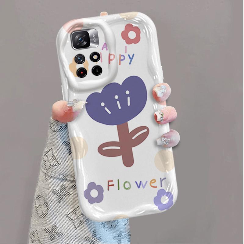 Vỏ Silicon Hoạt Hình Cho Redmi 10 Note 11 11S 12 Pro 4G 3D Phụ Kiện Vỏ Điện Thoại Mềm TPU Hoa Ins Phong Cách Đơn Giản Ốp Lưng Chống Sốc