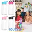 Cốc tuyết ICUCKO, Cốc Mason Jar chống vỡ có thể tái sử dụng, Chai nước dung tích 300ml được khoan sẵn cho trẻ em