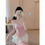 Milyfashion Kẻ Sọc Cổ Dây Ống Top Hai Mảnh Bộ Phong Cách Hàn Quốc Gợi Cảm Cô Gái Nóng Y2K Phong Cách Mới XMTN