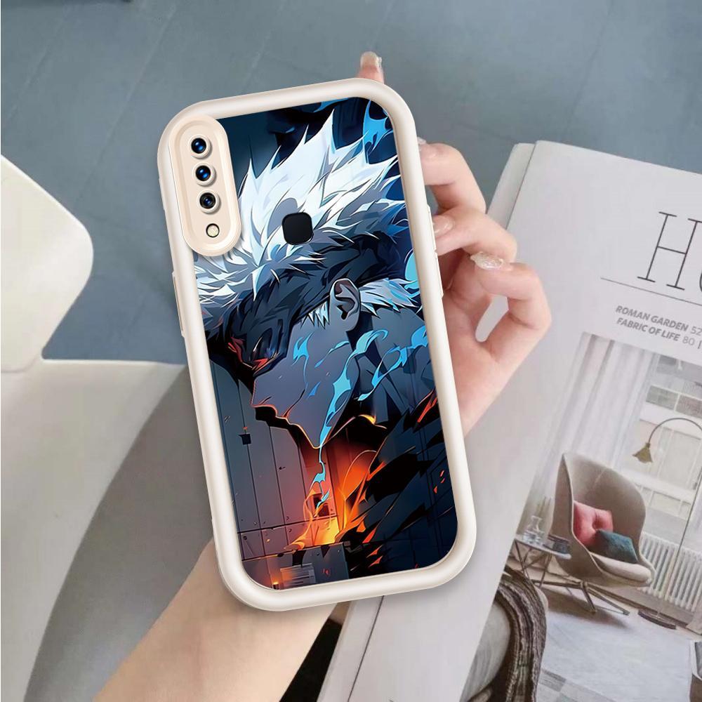 Vỏ Cho VIVO Y17 Y12 / Y12i Y15 1901 1902 1904 Vỏ Điện Thoại Mềm Màu Kẹo Silicon Hoạt Hình TPU Jujutsu Kaisen Anime Mắt Thiên Thần Mặt Sau Chống Sốc