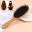 Nhíp Chải Tóc Tay Cầm Gỗ Boar Lông Râu Lược Detangling Thẳng VN