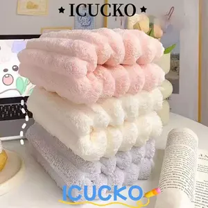 Khăn mặt ICUCKO, Khăn lau tay thân thiện với da thoáng khí, Hấp thụ nước lông cừu san hô Khăn thấm khô nhanh Văn phòng tại nhà